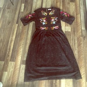 Black floral roolee dress